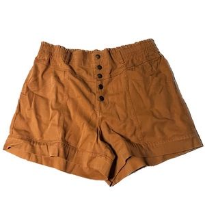 Knox Rose High-Rise Relaxed Fit Traveling shorts (Sand Brown)